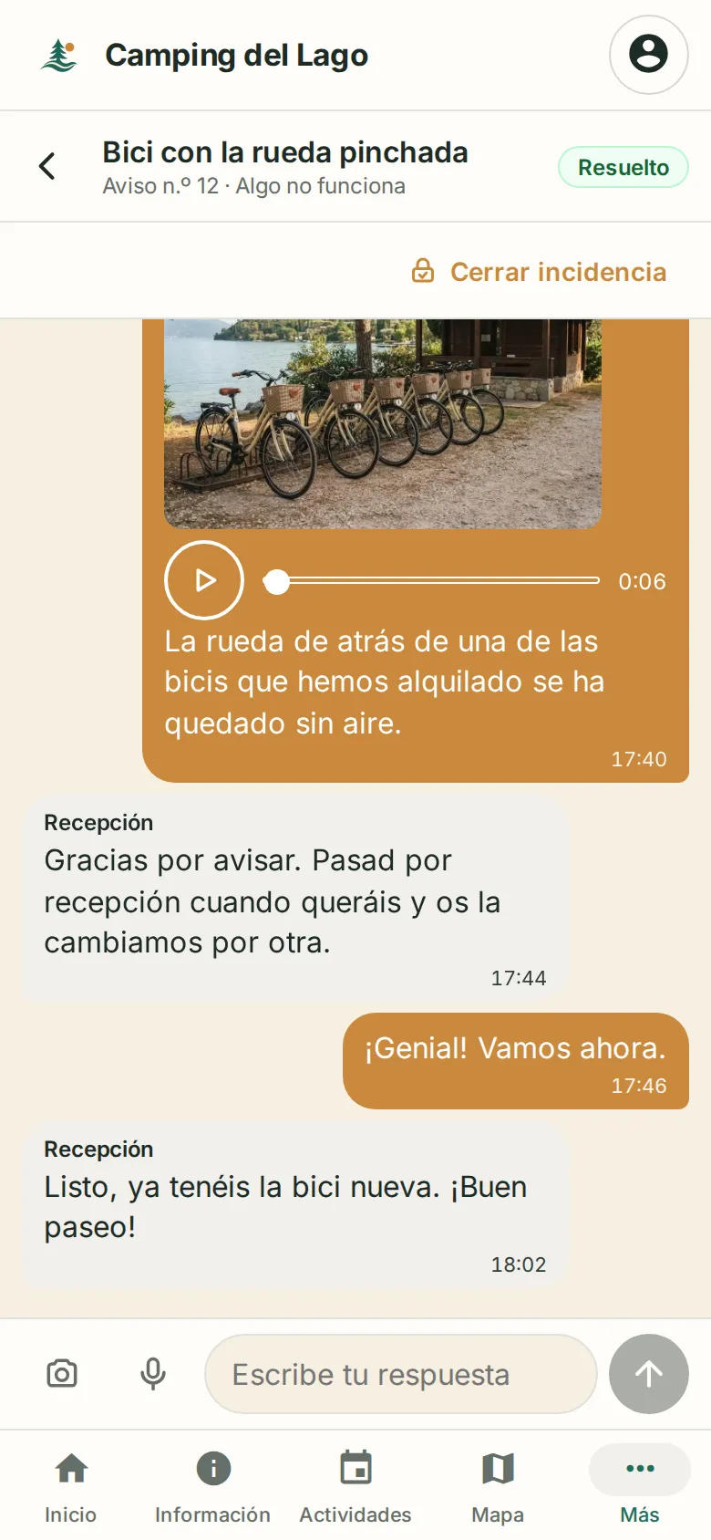 Del aviso a la conversación.
